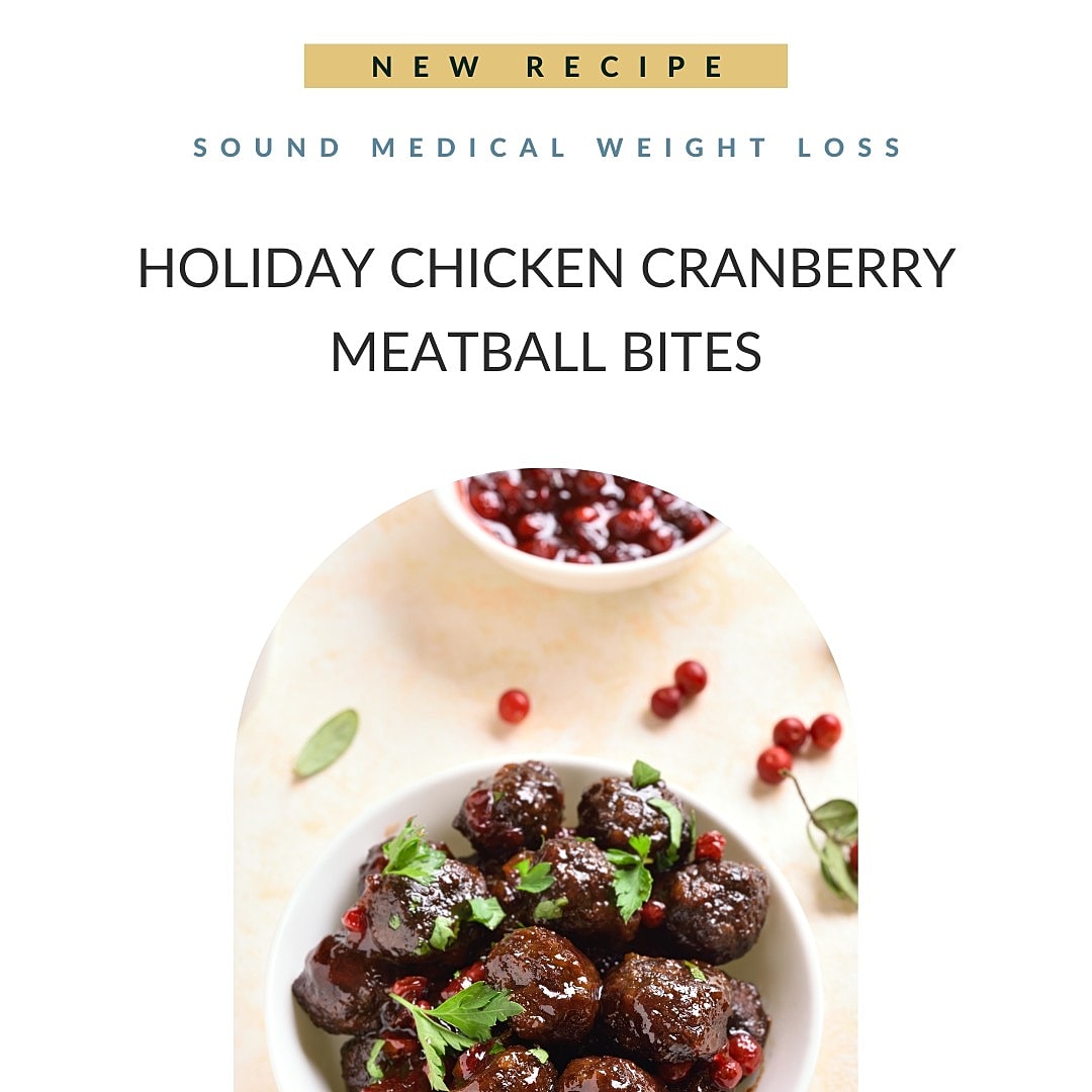Holiday chicken cranberry meatball bites recipe.