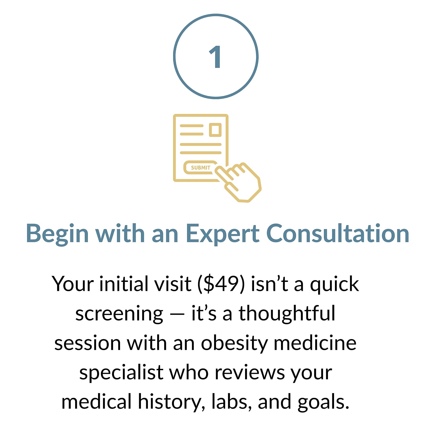 Submit online health evaluation form step one