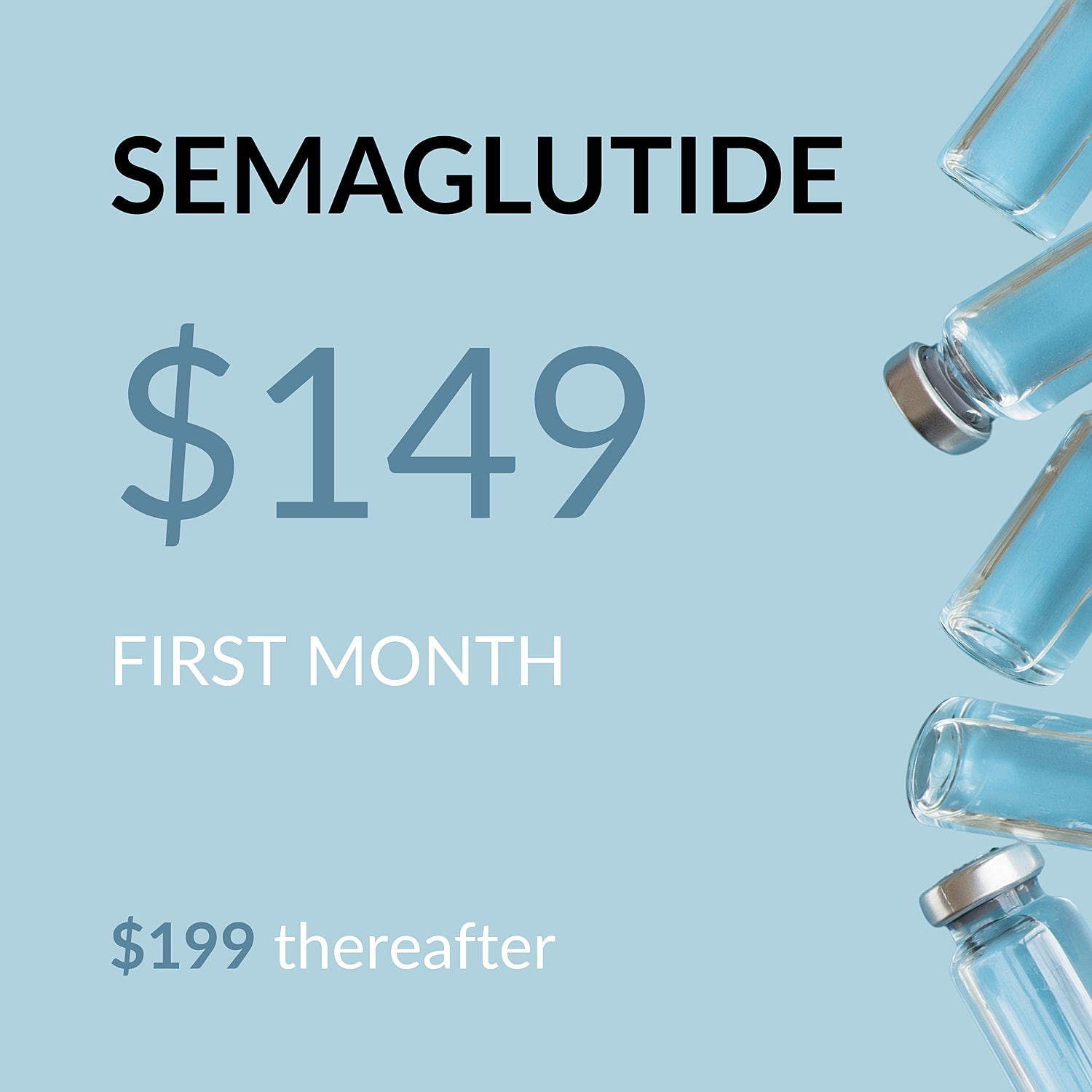 Semaglutide pricing and subscription details graphic