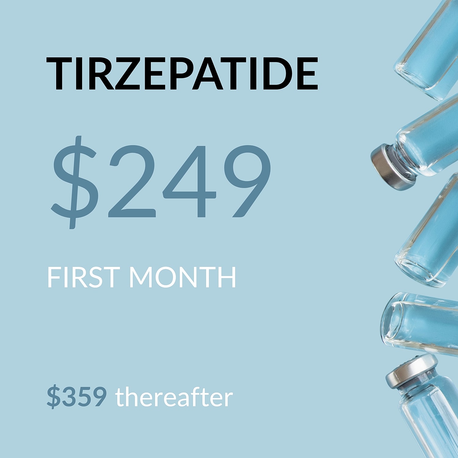 Tirzepatide pricing information for first month.