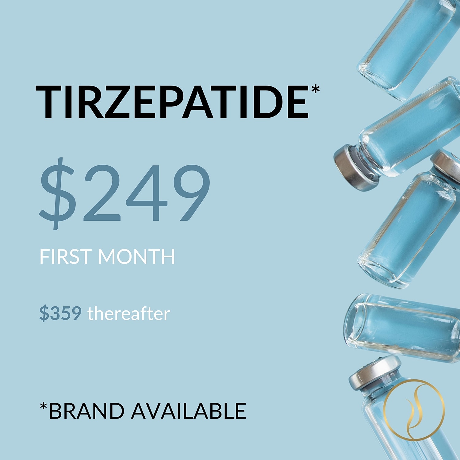 Tirzepatide pricing promotion and product display