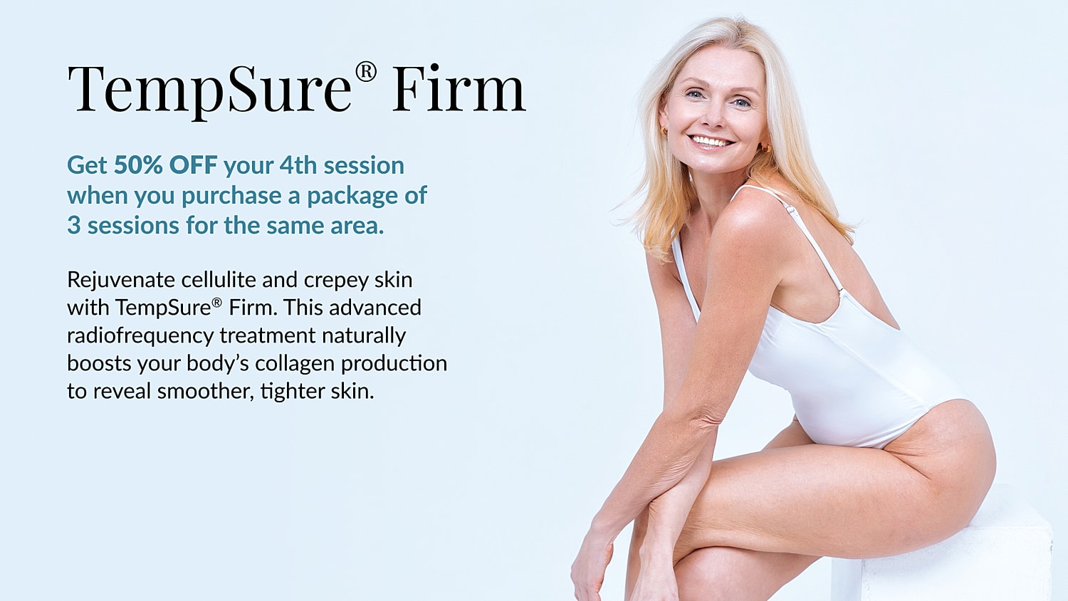 Promotional image for TempSure Firm skin treatment.